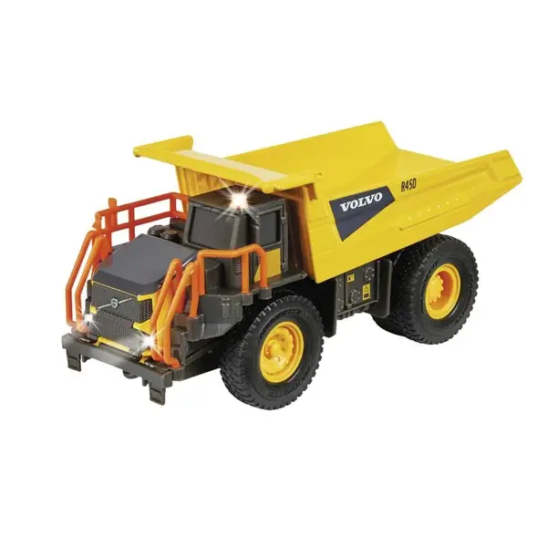 Basculanta metalica Majorette Volvo Rigid Hauler cu lumini si sunete 20 cm