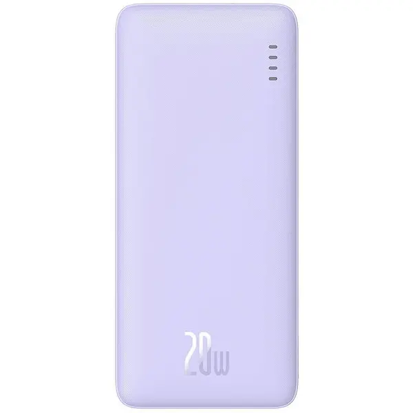 BASEUS Acumulator extern Baseus Airpow, 20000mAh, 20W, Incarcare rapida, USB-C, USB-A, cablu USB-C la USB-A inclus, Violet