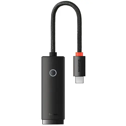 BASEUS ADAPTOR RETEA Baseus Lite, USB Type-C to RJ-45 Gigabit LAN, LED, negru WKQX000301