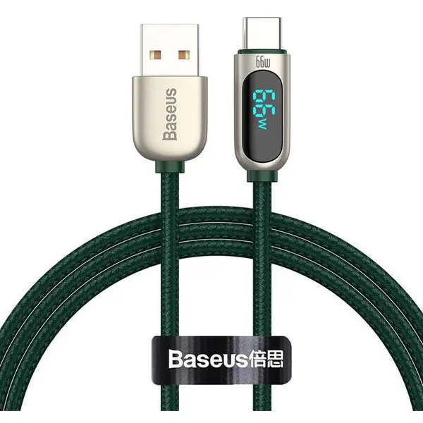 BASEUS Baseus Display Cable USB to Type-C, 66W, 1m (verde)