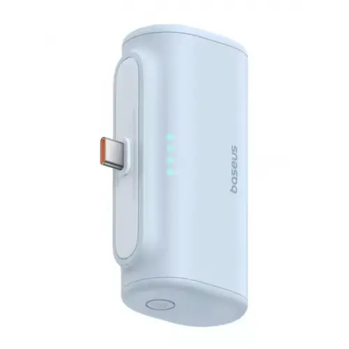 BASEUS Baterie externa Baseus Compact, capacitate 5000mAh, 20W, 1 x USB Type-C, total 5V, 2.4A, Albastru, P10068306313-00 - 6932172659523