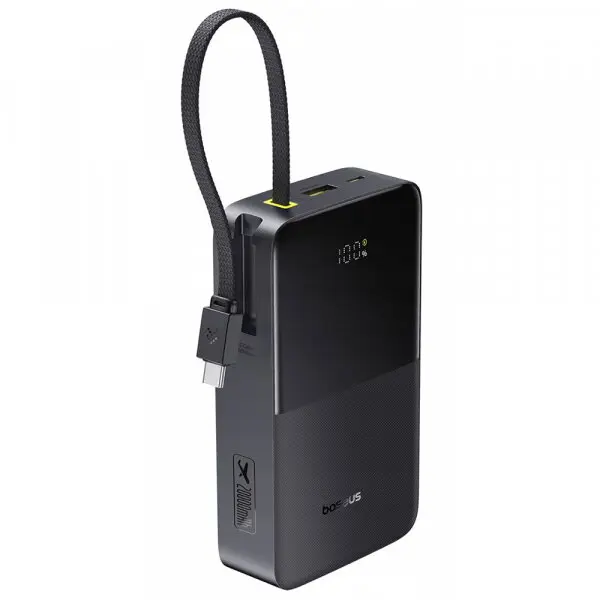 BASEUS Baterie Externa Baseus EnerFill Bipow2 Pro, 20000mAh, 22.5W, QC + PD, 1 x USB-A - 2 x USB-C, Neagra