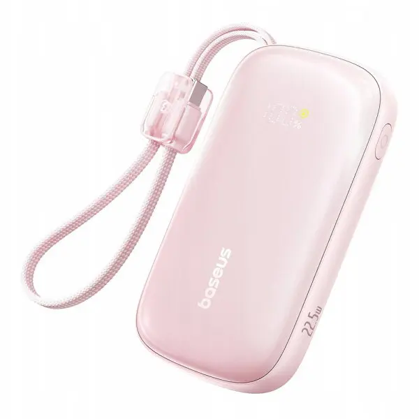 BASEUS Baterie Externa Baseus EnerFill FC21 Qpow 3 Ultra, 20000mAh, 22.5W, QC + PD, 1 x USB-A - 1 x USB-C, Roz
