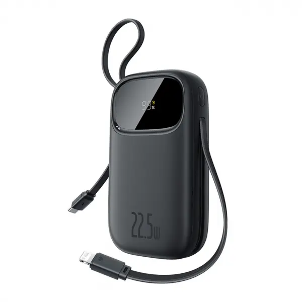 BASEUS Baterie Externa Baseus EnerFill FC31, 10000mAh, 22.5W, QC + PD, 1 x Lightning - 1 x USB-A - 2 x USB-C, Neagra