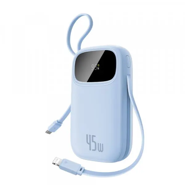 BASEUS Baterie Externa Baseus EnerFill FC31 Qpow 3, 20000mAh, 45W, QC + PD, 1 x Lightning - 1 x USB-A - 2 x USB-C, Albastra