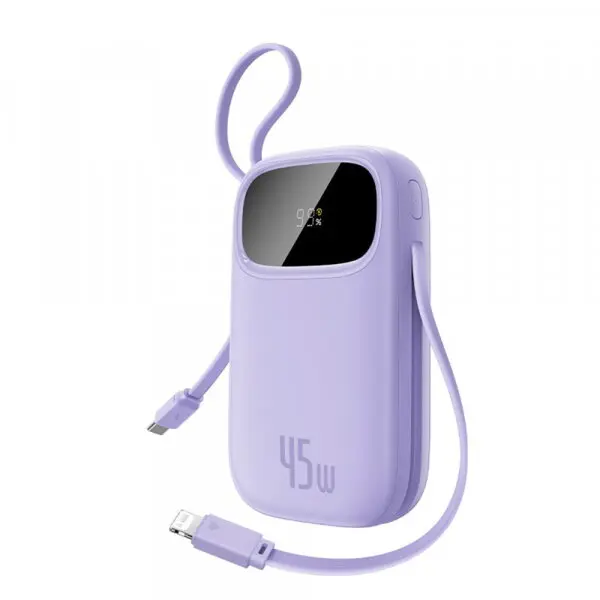 BASEUS Baterie Externa Baseus EnerFill FC31 Qpow 3, 20000mAh, 45W, QC + PD, 1 x Lightning - 1 x USB-A - 2 x USB-C, Mov