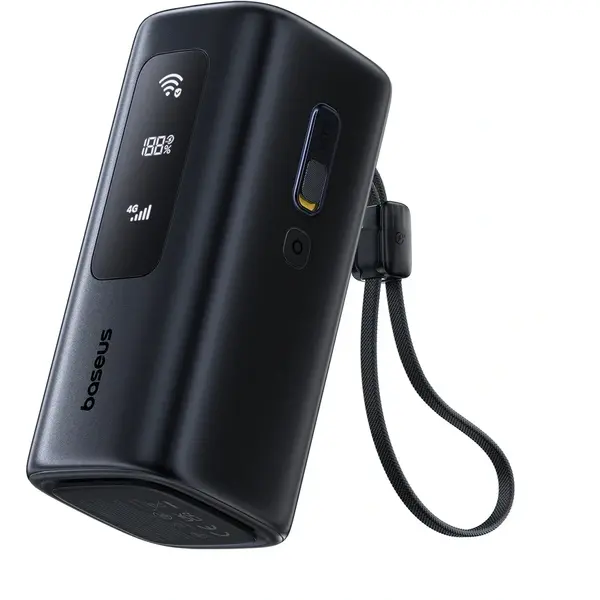 BASEUS Baterie externa Baseus EnerGeek GX11 20.000 mAh, 67W, 2xUSB-C, 1xUSB-A, Functie hotspot Wi-Fi, Negru