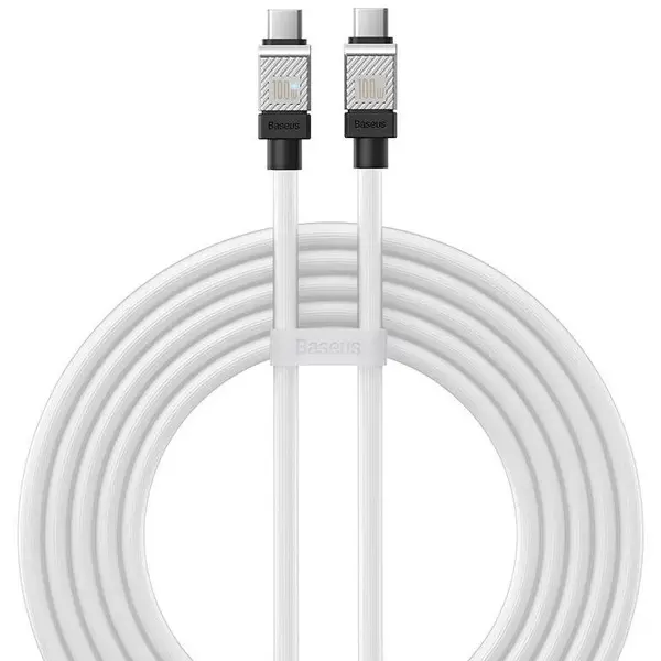 BASEUS CABLU alimentare si date Baseus, Fast Charging Data Cable pt. smartphone, USB Type-C (T) la USB Type-C (T), E-marker, 100W, 2m, alb