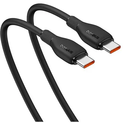 BASEUS CABLU alimentare si date Baseus Pudding, Fast Charging Data Cable pt. smartphone, USB Type-C la USB Type-C, 100W, 1.2m, Negru