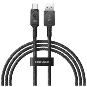 BASEUS CABLU alimentare si date Baseus Unbreakable, Fast Charging Data Cable pt. smartphone, USB la USB Type-C 100W, 2m, braided aliaj zinc, negru