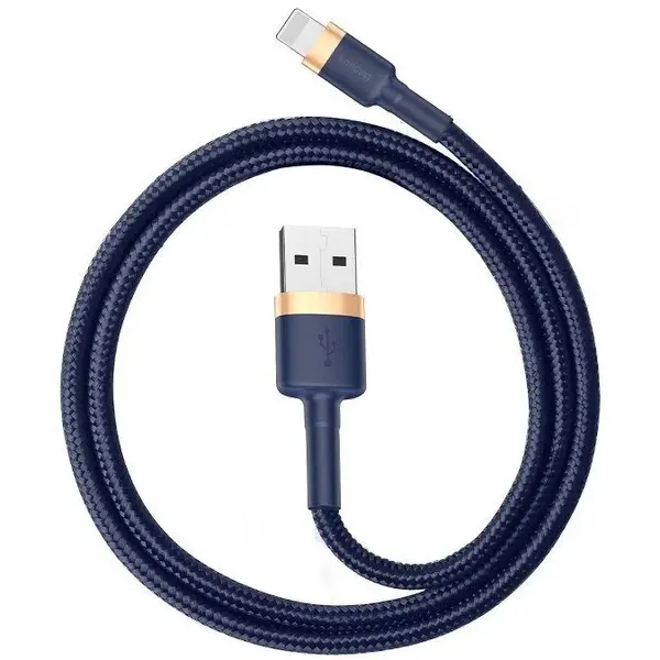 BASEUS Cablu Baseus Cafule Lightning cable 2.4A 1m (Gold+Dark blue)
