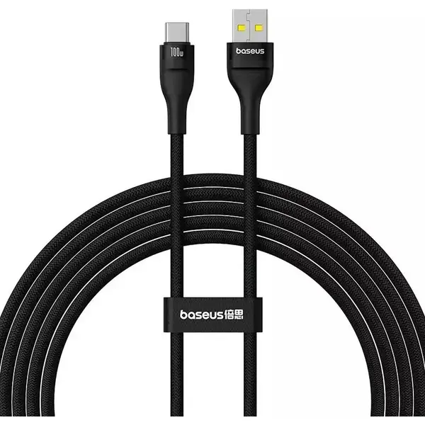 BASEUS Cablu Baseus Flash 2 USB-C la USB-A 2.0, 100W, 2m, Negru