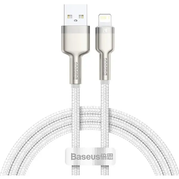 BASEUS Cablu Baseus USB cable for Lightning Cafule, 2.4A, 1m (alb)