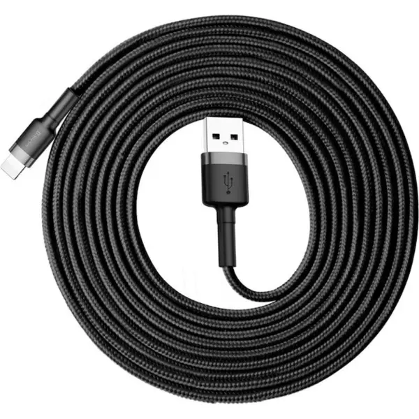 BASEUS Cablu Date si Incarcare Baseus tip USB la tip Lightning Cafule, 3 m, 2A, CALKLF-RG1, Negru