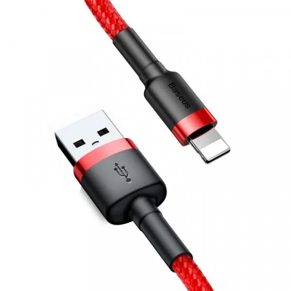 BASEUS Cablu Date si Incarcare USB-A - Lightning Baseus Cafule, 18W, 0.5m, Rosu CALKLF-A09