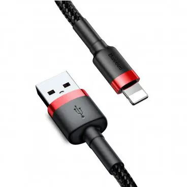 BASEUS Cablu Date si Incarcare USB-A - Lightning Baseus Cafule, 18W, 0.5m, Rosu