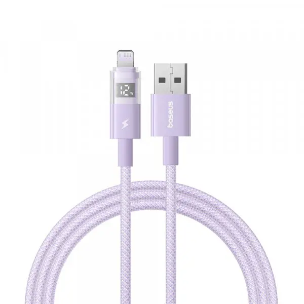 BASEUS Cablu Date si Incarcare USB-A - Lightning Baseus Display 2, 12W, 2m, Mov P10382700511-01