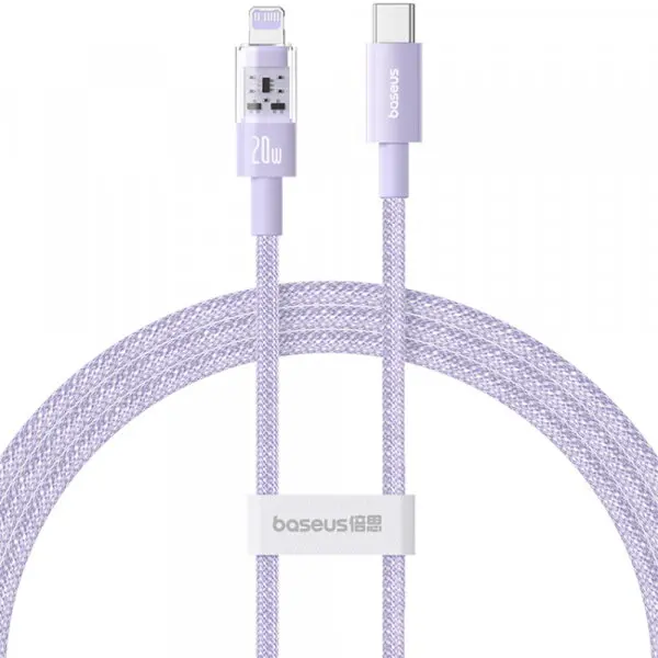 BASEUS Cablu Date si Incarcare USB-C - Lightning Baseus Gem, 20W, 1m, Mov P10373001511-00