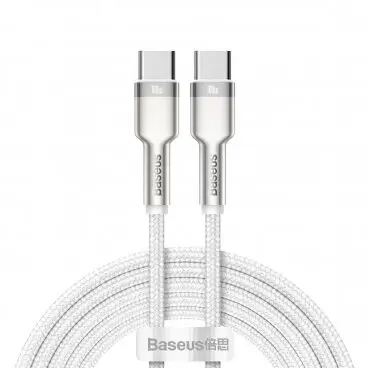 BASEUS Cablu Date si Incarcare USB-C - USB-C Baseus Cafule, 100W, 2m, Alb