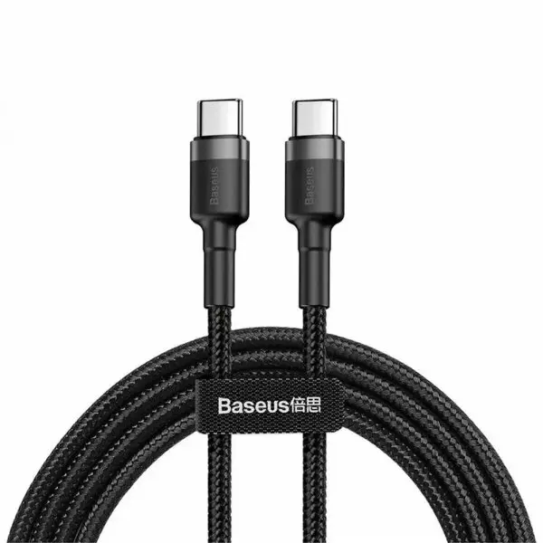 BASEUS Cablu Date si Incarcare USB-C - USB-C Baseus Cafule, 60W, 2m, Set 3 bucati, Negru S0TV002132