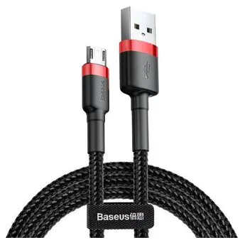 BASEUS Cablu micro USB QC3.0 1.5A , 2M, BASEUS Cafule Durable Nylon, negru + rosu