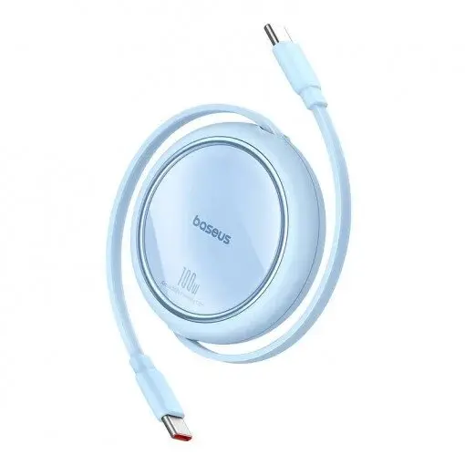 BASEUS Cablu USB Baseus Free2Pull Mini USB-C la USB-C de 60 W, 1 m (albastru)