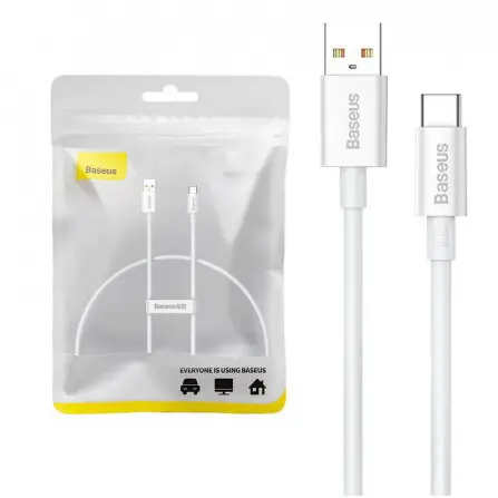 BASEUS Cablu USB la USB-C Baseus Superior 100W 0,25 m (alb)