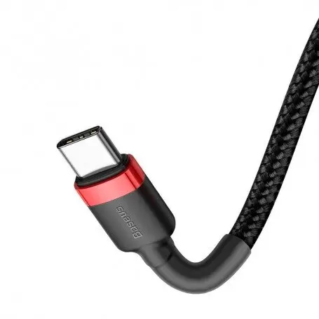 BASEUS Cablu USB to Type C BASEUS Cafule 2A 3m negru-rosu