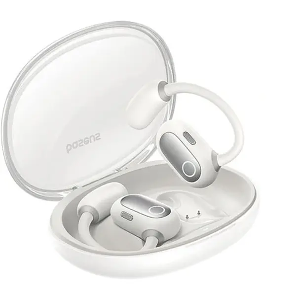 BASEUS Casti Open-Ear Baseus Eli Sport 1, TWS, Bluetooth 5.3, Autonomie 30 ore, Alb