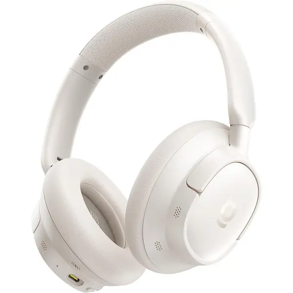 BASEUS Casti Over-Ear Baseus Bass BH1 NC Adaptive Active Noise Cancelling, SuperBass 2.0, LDAC Hi-Res Sound, Bluetooth 6.0, Autonomie 80 de ore, Alb