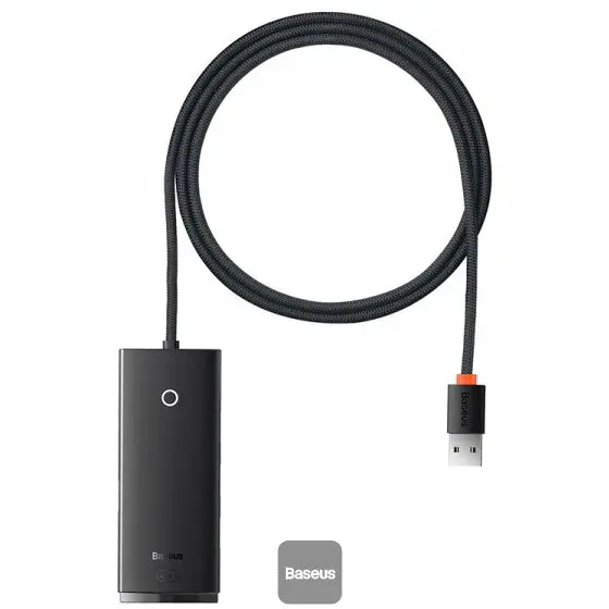 BASEUS Hub Baseus Lite USB-A la 4x USB-A, 1x USB-C, 2m, Negru