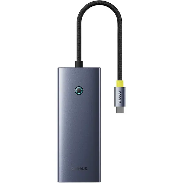 BASEUS Hub Docking Station Baseus UltraJoy 7-in-1, USB-C la 3x USB-A, 1x HDMI, 1x SD, 1x microSD, 1x PD 100W, Gri