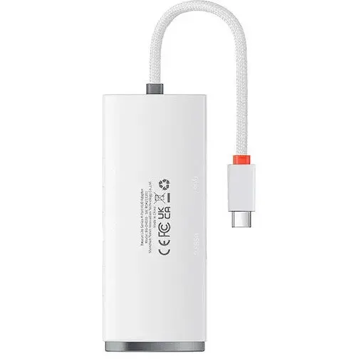 BASEUS HUB extern Baseus Lite, porturi USB: USB 3.0 x 4, conectare prin USB Type-C, lungime 2m, alb, WKQX030502