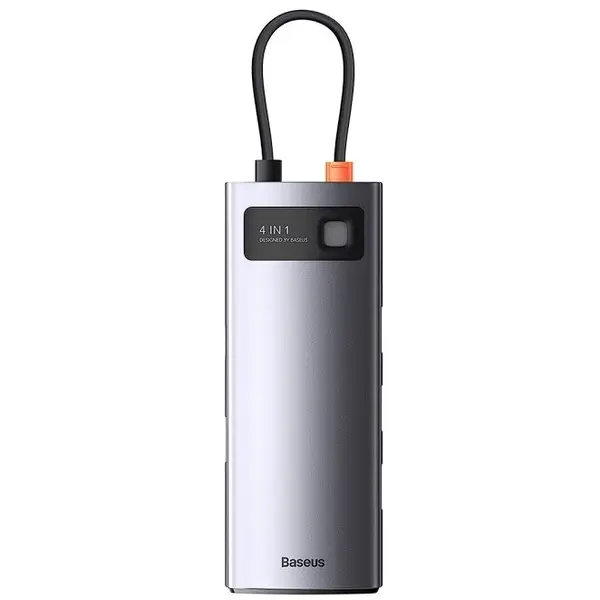BASEUS HUB extern Baseus Metal Gleam, conectare PC USB Type-C, porturi USB 3.0 x 4, gri WKWG070013