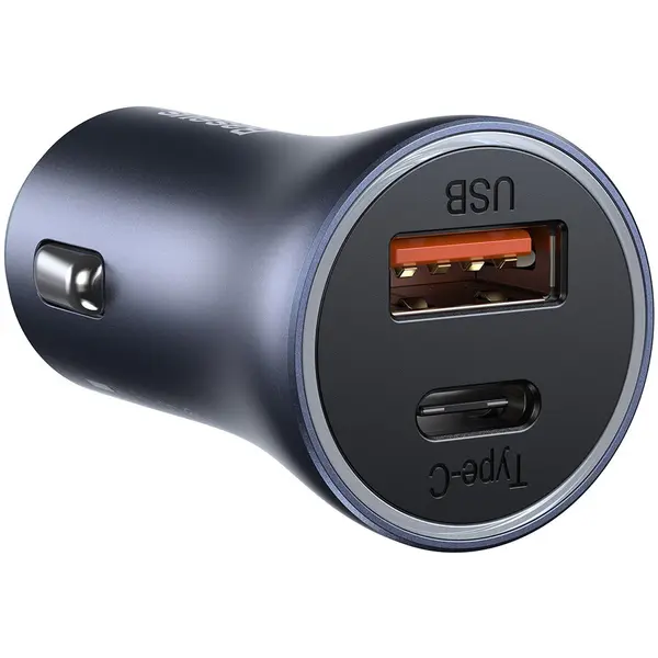 BASEUS Incarcator auto Baseus Golden Contactor Pro, 1x USB, 1x USB-C, 40W, PD 3.0, QC 4, Gri