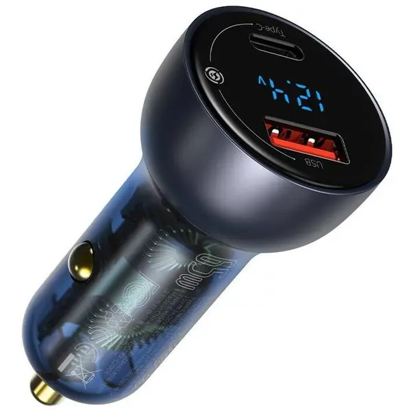 BASEUS Incarcator auto USB / USB-C 5A 65W Baseus power delivery CCKX-C0G grey