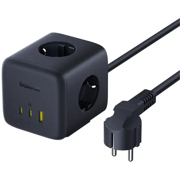 BASEUS Incarcator de retea tip prelungitor Baseus EnerFill FA11, 6-in-1 Charging Station, 67W, Negru