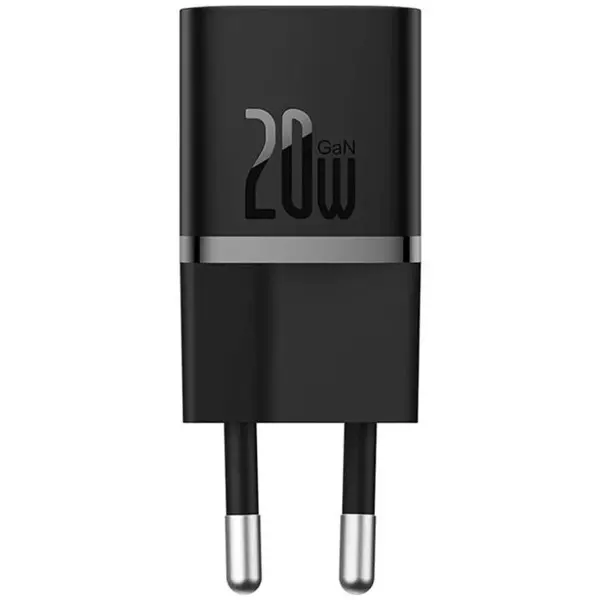 BASEUS Incarcator retea Baseus GaN5 Mini, 20W, USB-C, Fast Charger, Negru