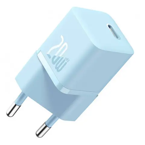 BASEUS INCARCATOR retea Baseus Mini, GaN5 Fast Charger 20W, 1 x USB Type-C 5V/3A, albastru
