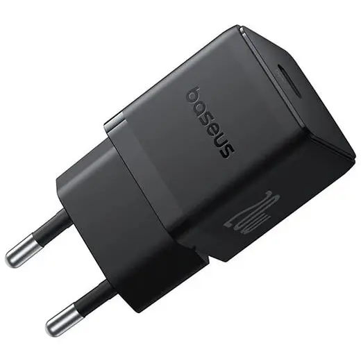 BASEUS INCARCATOR retea Baseus Palm, Quick Charge 20W, 1 x USB Type-C, 5V-3.0A, include cablu USB Type-C la USB Type-C, 1m, Negru P10111602113-01