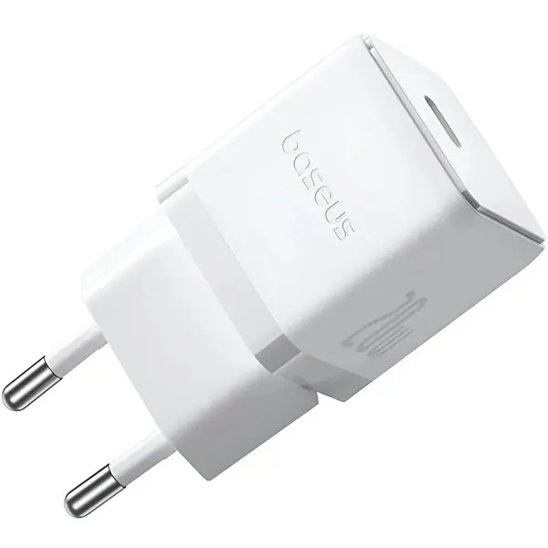 BASEUS INCARCATOR retea Baseus Palm, Quick Charge 20W, 1 x USB Type-C, 5V-3.0A, include cablu USB Type-C la USB Type-C 1m, Alb P10111602213-01