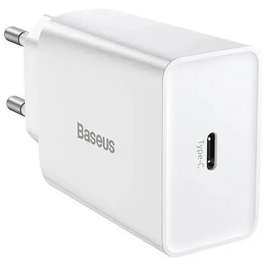 BASEUS Incarcator retea Baseus, Speed Mini, USB-C, PD, 3A, 20W, Alb