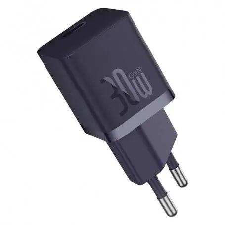 BASEUS Incarcator Type-C, Fast Charging, GaN, 30W + Cablu Type-C, 100W, 1m - Baseus (P10110902523-00) - Midnight Purple