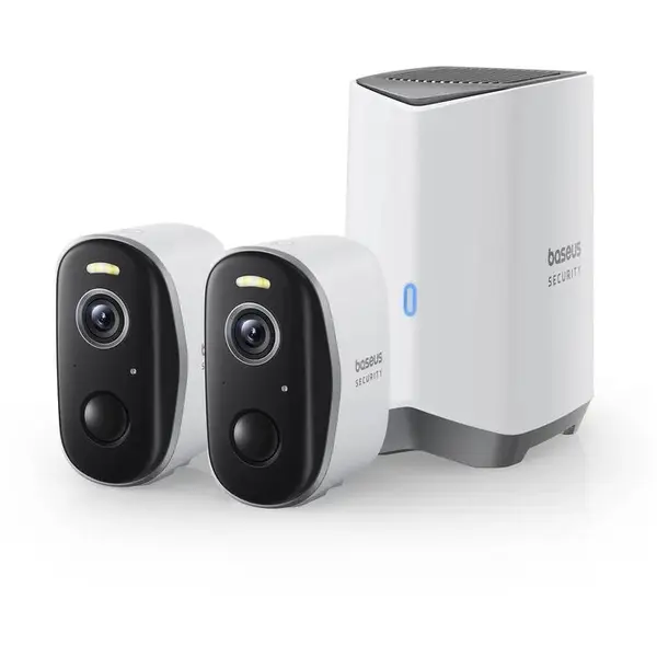 BASEUS Kit supraveghere video interior Baseus Security N1 HomeStation + 2 camere, 16GBFlash per camera, Wireless (Alb)