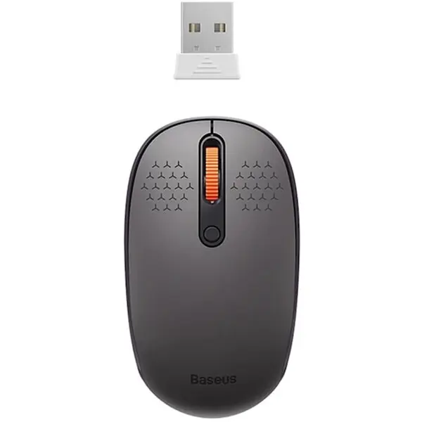 BASEUS MOUSE Baseus, wireless 2.4GHz si Bluetooth, Pt. PC sau NB, Optic, 800-1200-1600 dpi, butoane-scroll 3-1, Gri,B01055503833-00 - 6932172632878