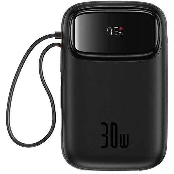 BASEUS Power bank Baseus, QPow 2, 10000mAh, 30W, 2xUSB-C, Negru