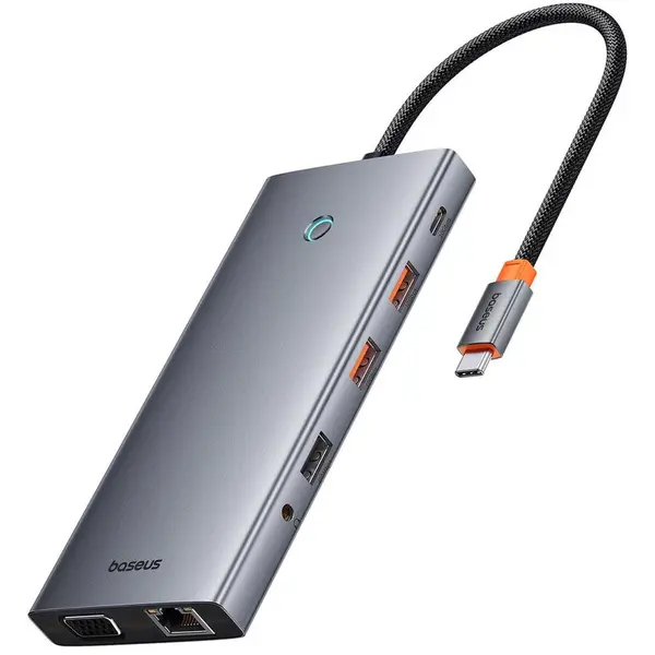 BASEUS USB HUB 13-in-1 Hub Baseus PortalJoy Series, USB-C, HDMI, DisplayPort, Gri