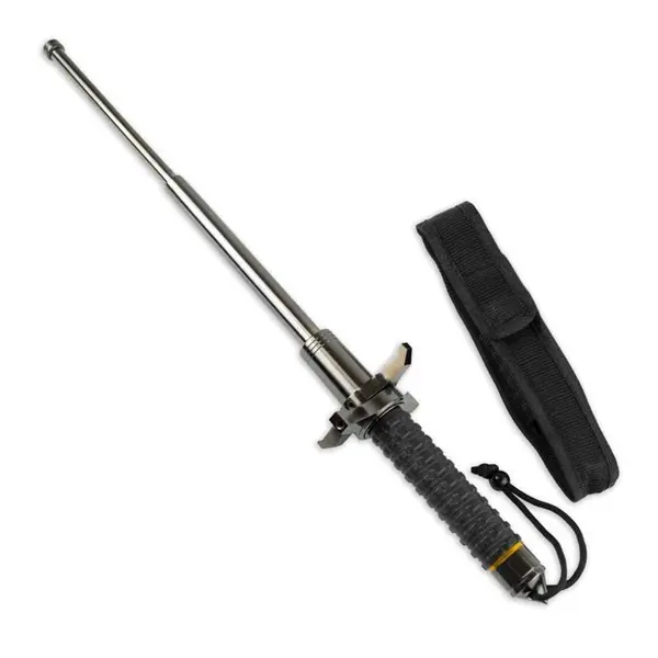 Baston telescopic cu buton si ciocan DEPOX , husa inclsa, 24-67 cm