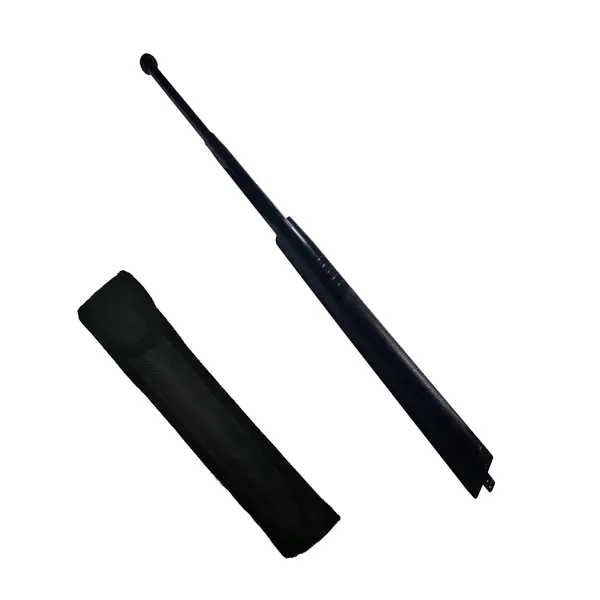 Baston telescopic din otel, 3 sectiuni, negru, 50 cm