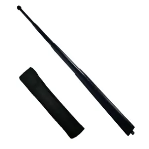 Baston telescopic din otel, 3 sectiuni, negru, 65 cm